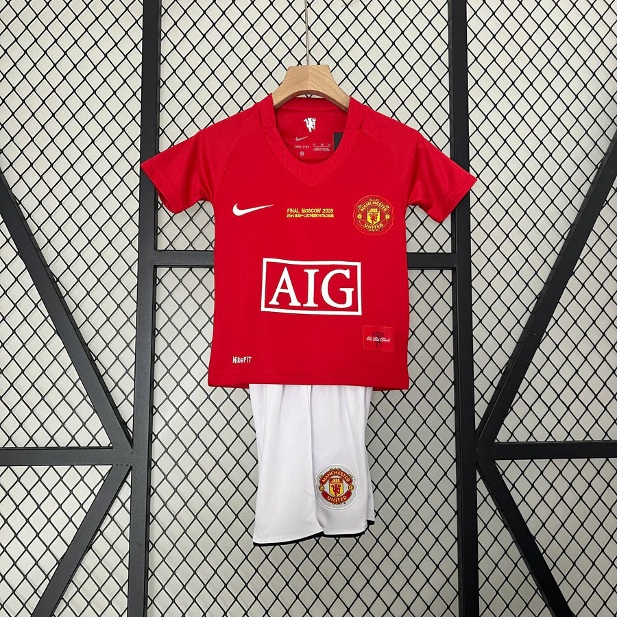 Manchester United Home Kit Champions League 2007/08-Children