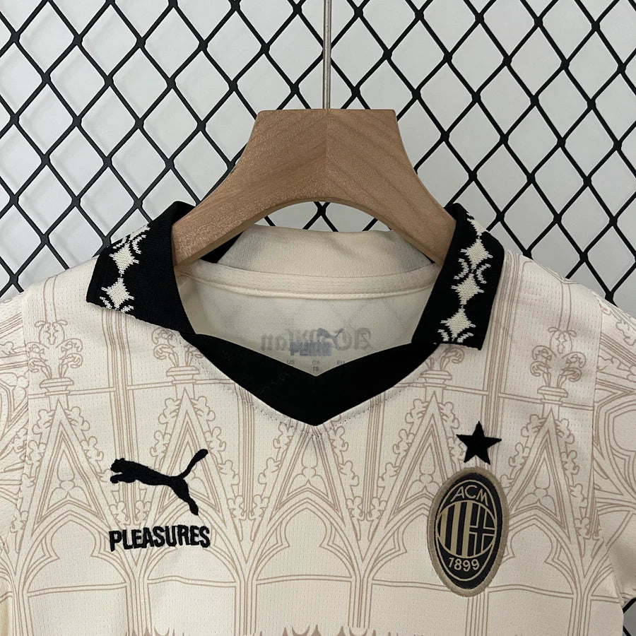 Milan AC Puma x Pleasures Beige Football Kit 2024/25