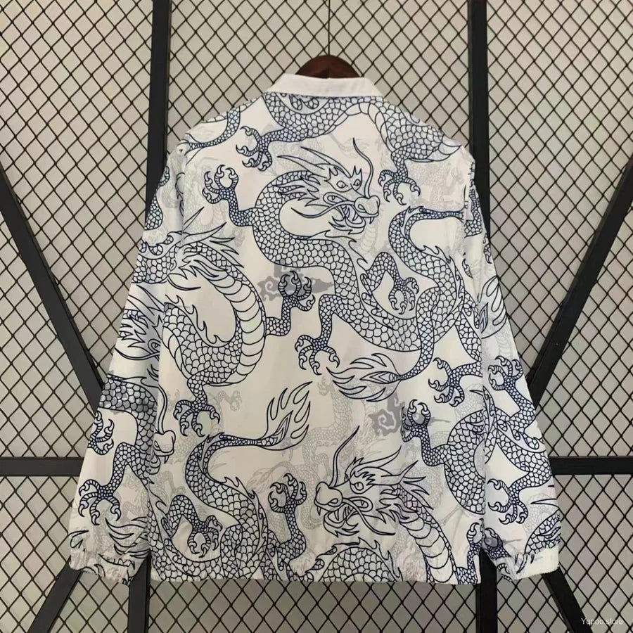 Real Madrid Dragon Windbreaker Jacket White 2024/25