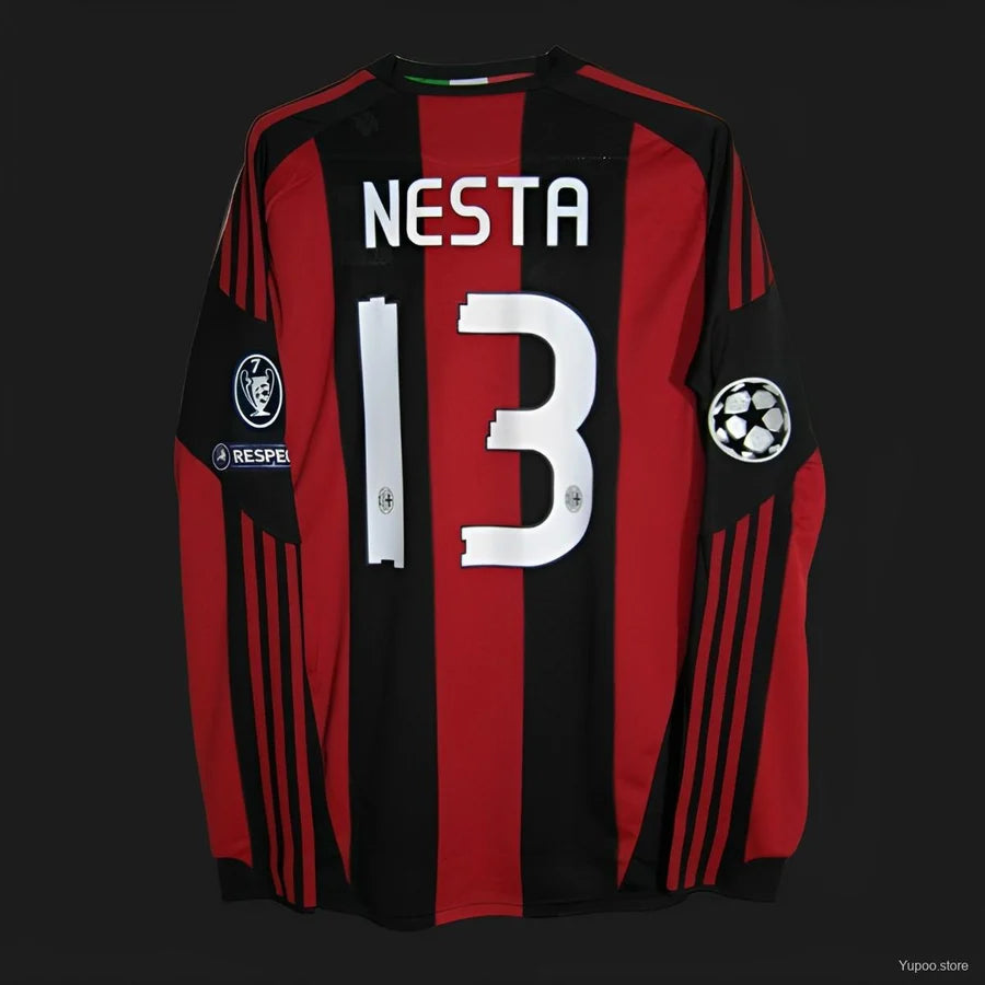Maillot football Milan AC domicile manches longues 2010/11 NESTA #13