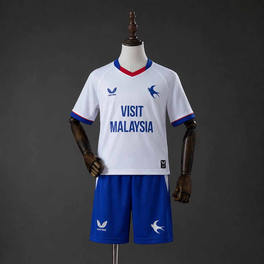 Kit ensemble football Cardiff City extérieur enfant 2026/27 .