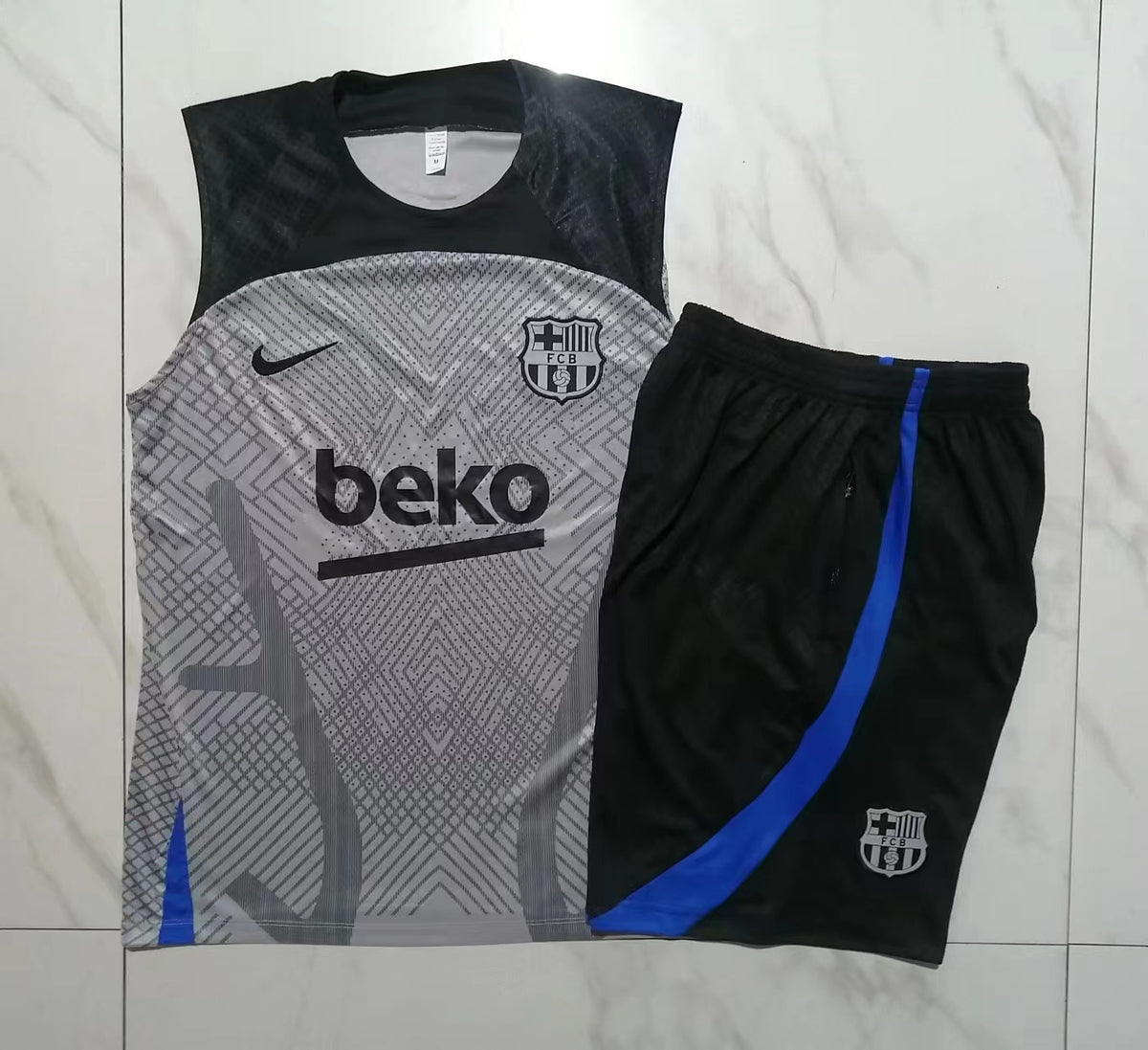 Kit Football Barcelone Ensemble Training Sans Manches 2023/24