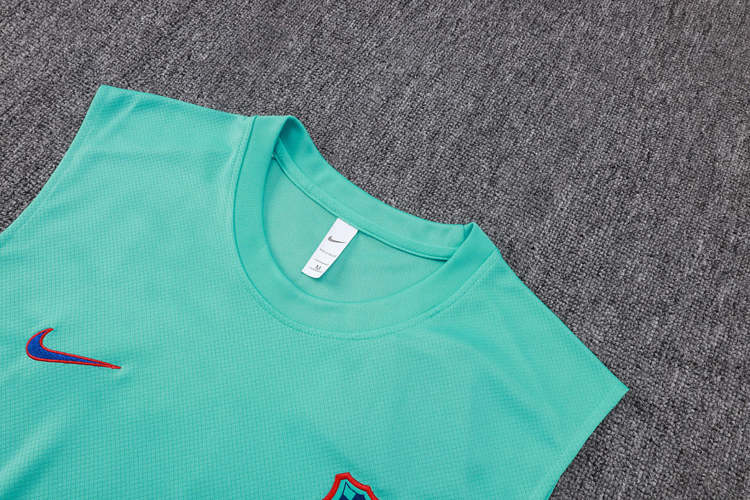 Kit Football Barcelone Ensemble Training Sans Manches Vert Clair