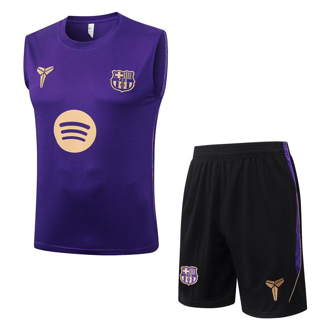 Kit Football Barcelone Ensemble Training Sans Manches Violet