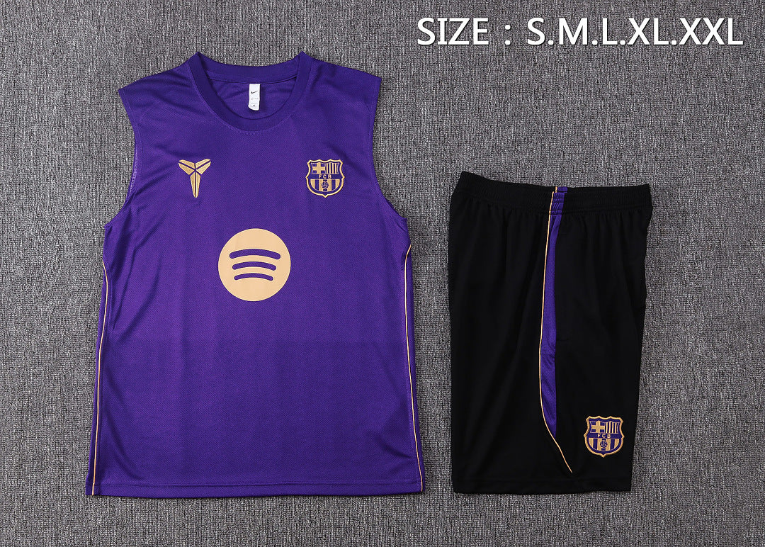 Kit Football Barcelone Ensemble Training Sans Manches Violet