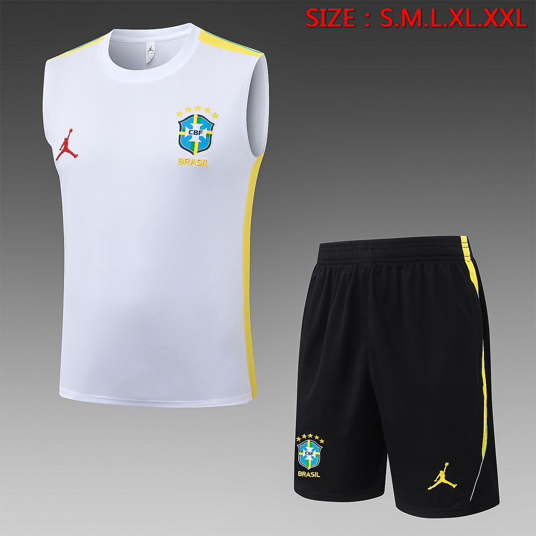 Kit Football Brésil Débardeur Training Blanc 2026/27
