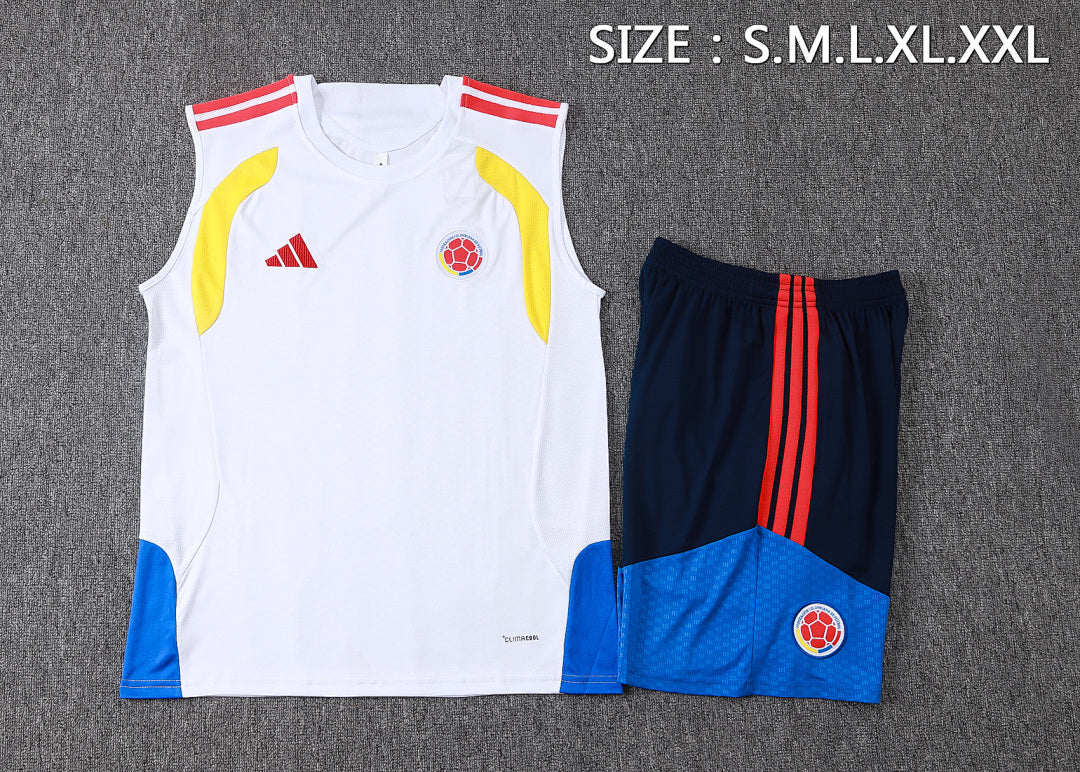 Kit Football Colombie Ensemble Training Blanc