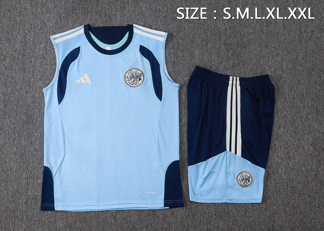 Kit Football Ensemble Training Sans Manches Bleu Clair
