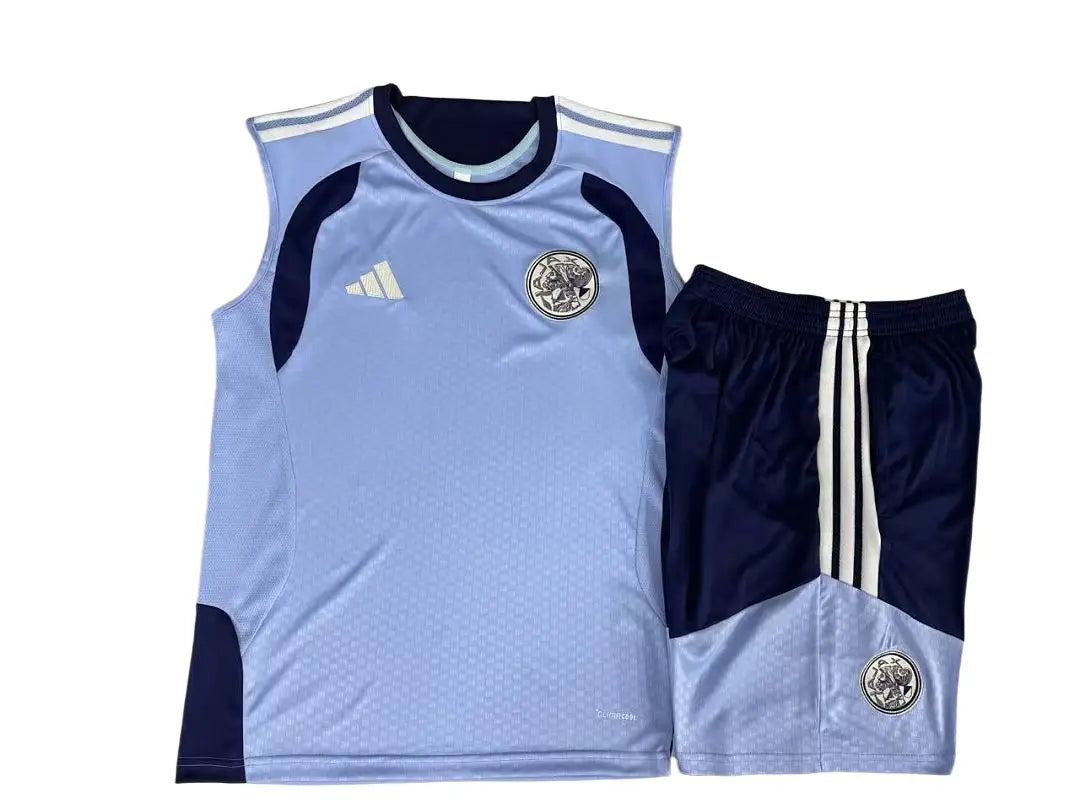Kit Football Ensemble Training Sans Manches Bleu Clair