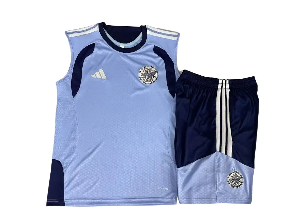 Kit Football Ensemble Training Sans Manches Bleu Clair