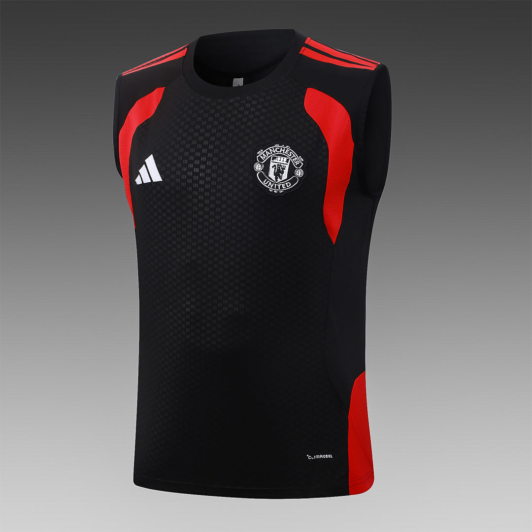 Kit Football Manchester Ensemble Training Sans Manches Noir