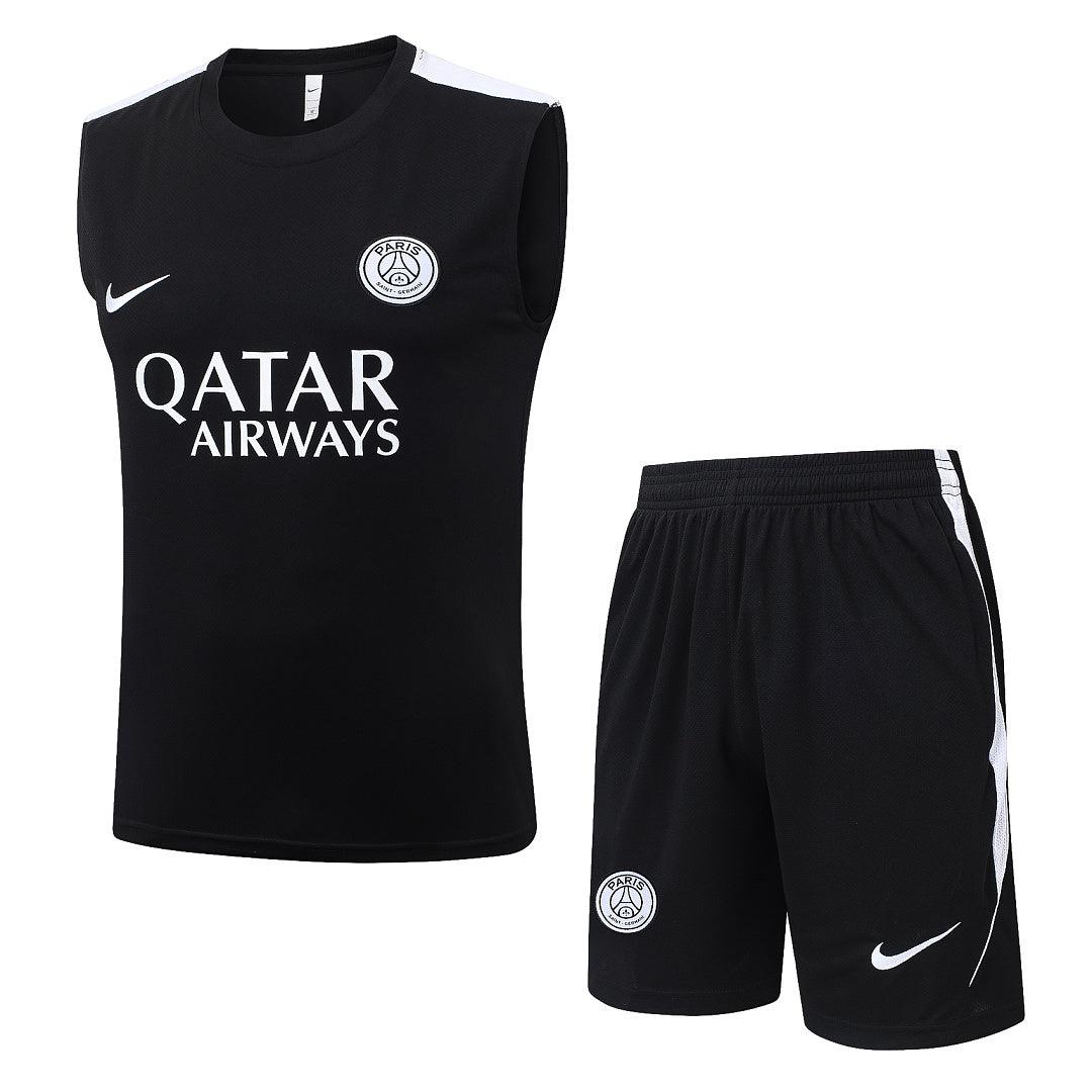 Kit Football Paris Ensemble Training Sans Manches Noir