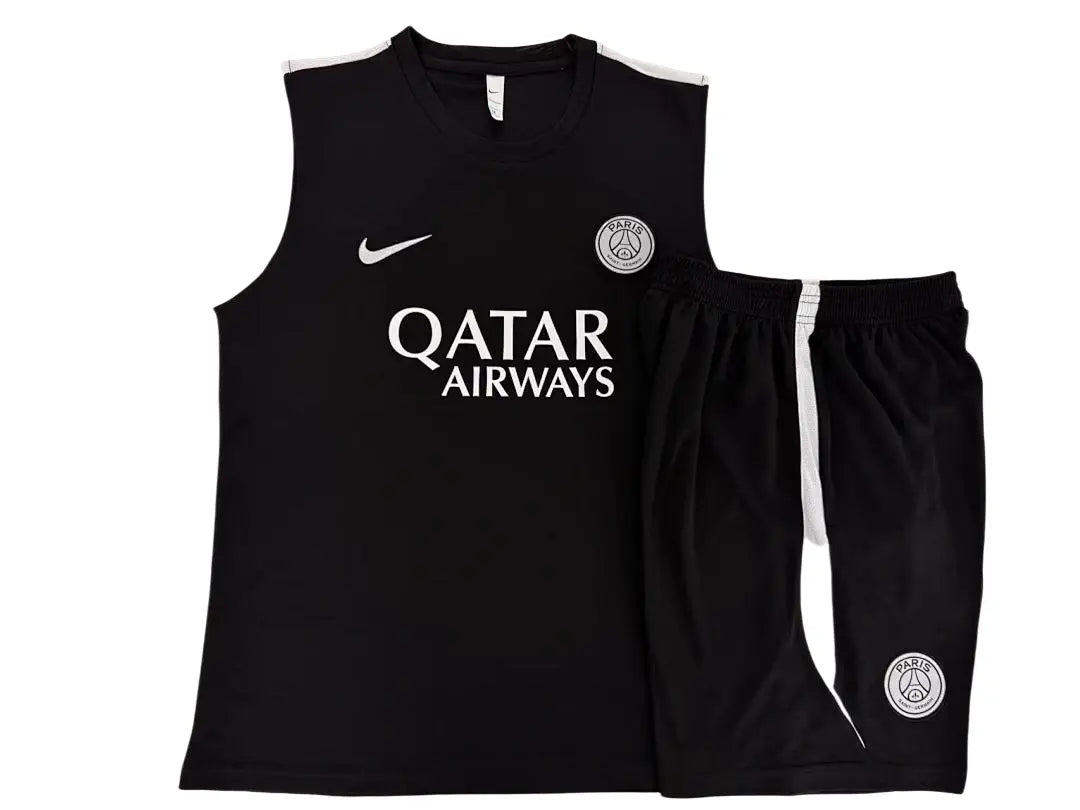 Kit Football Paris Ensemble Training Sans Manches Noir