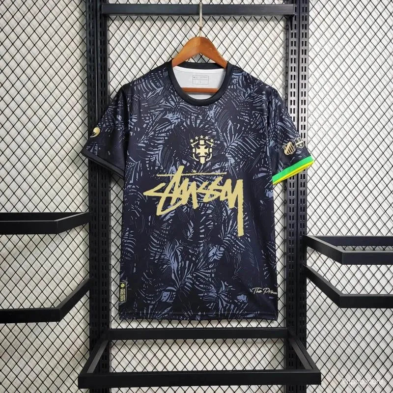 Maillot Brésil NEYMAR JR THE PRINCE Black Comma Football Stussy 2024/25