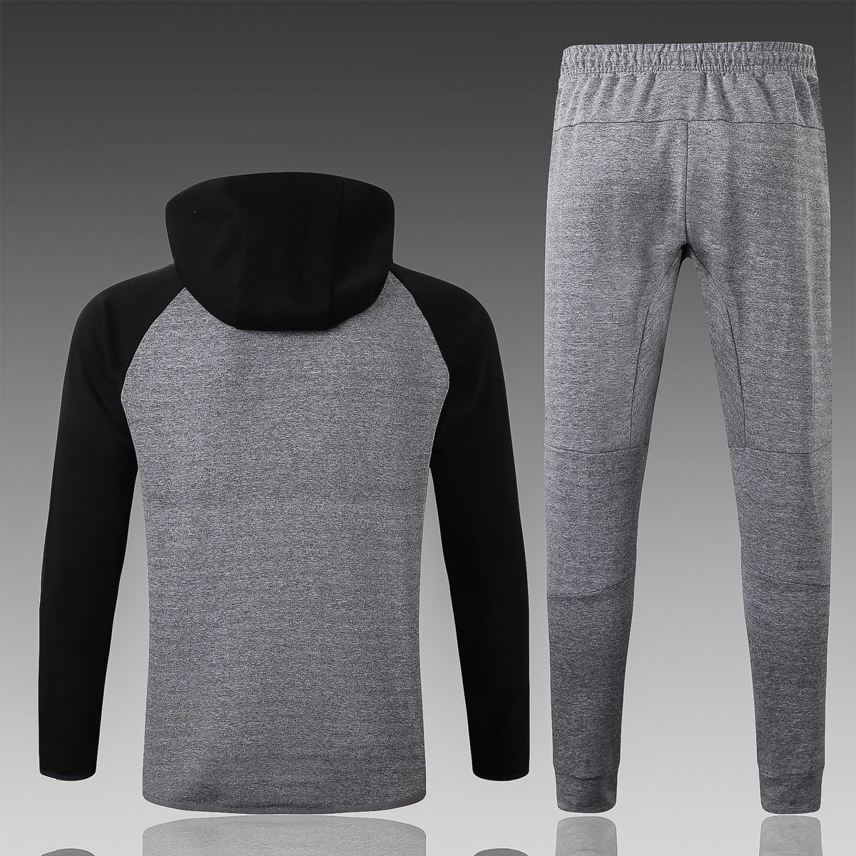 Veste à Capuche Zippée Gris Poches Noires