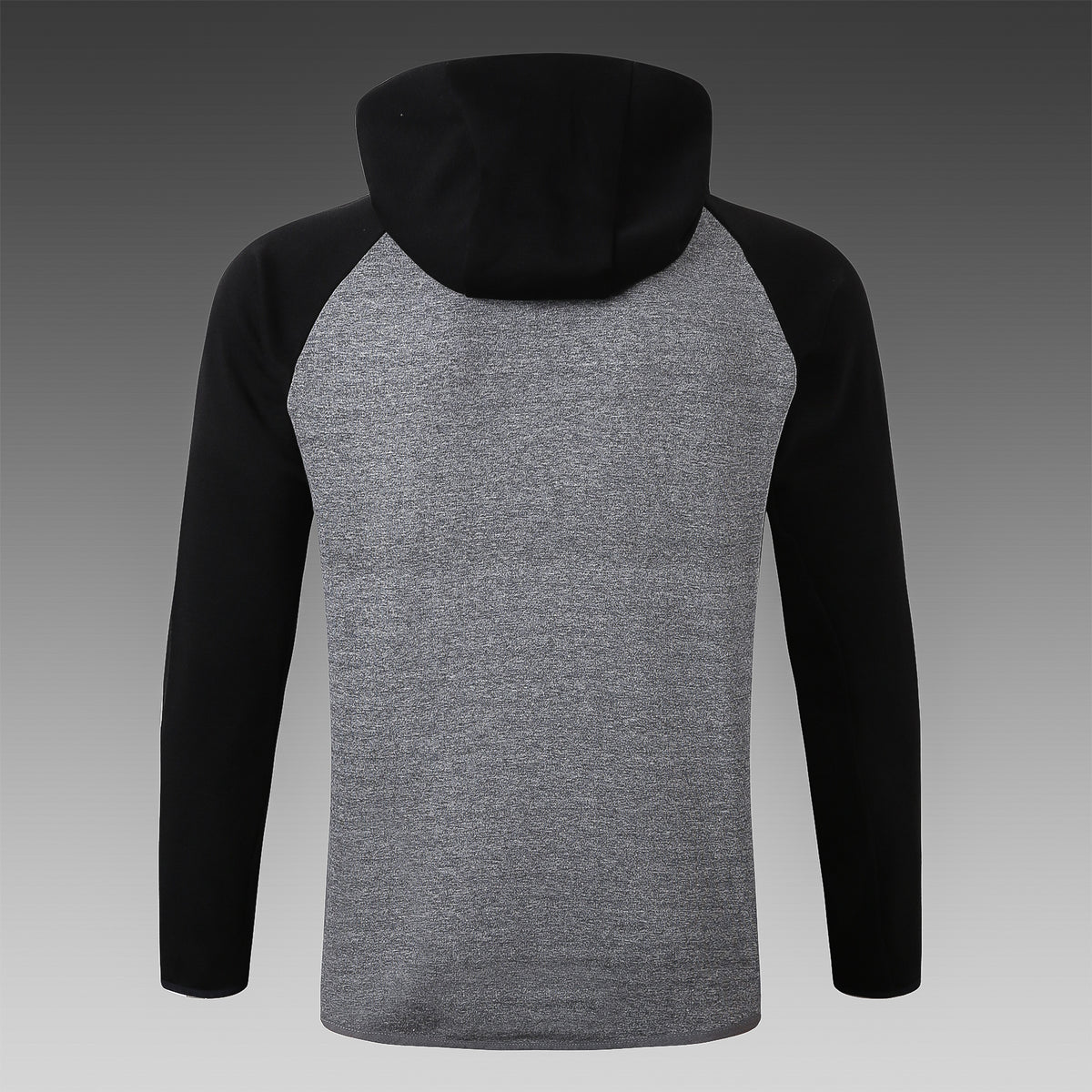 Veste à Capuche Zippée Gris Poches Noires