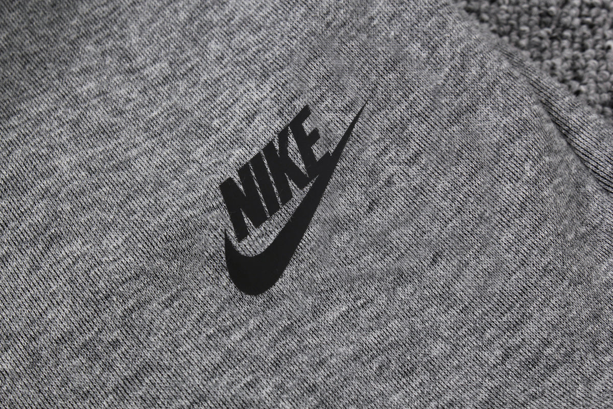 Veste à Capuche Zippée Gris Poches Noires