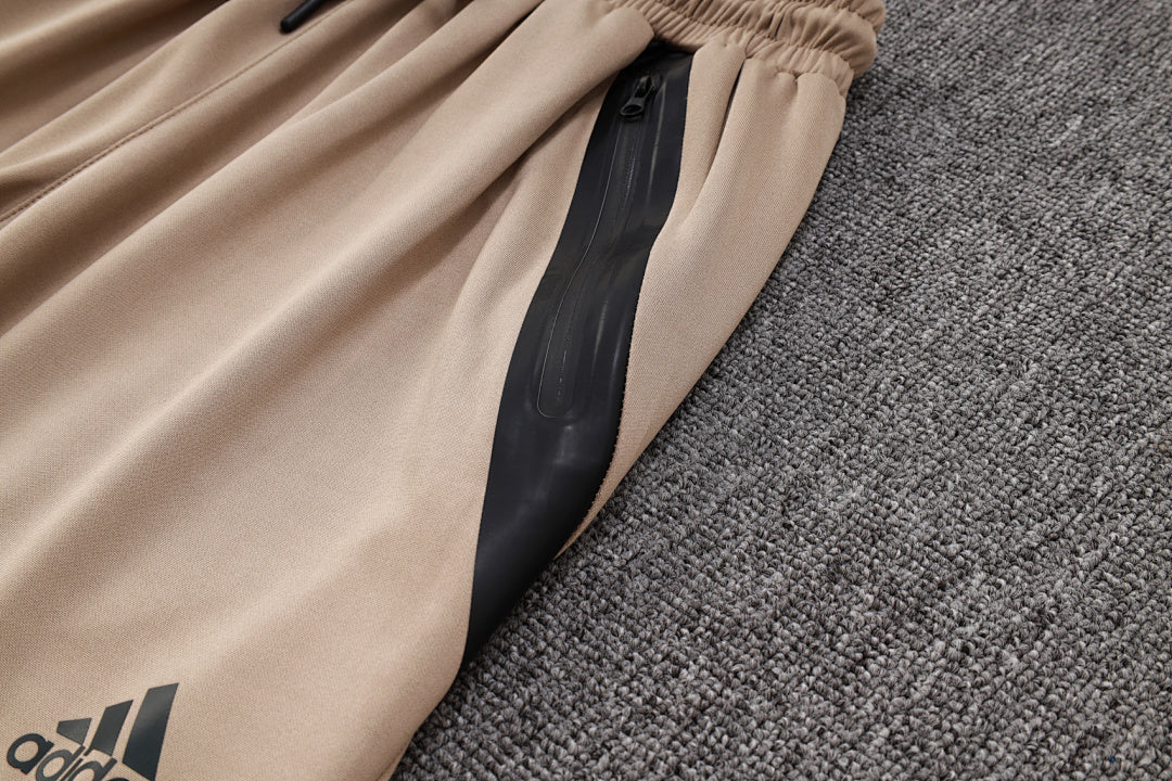 Veste à Capuche Zippée Kaki et Gris Clair 2023/24