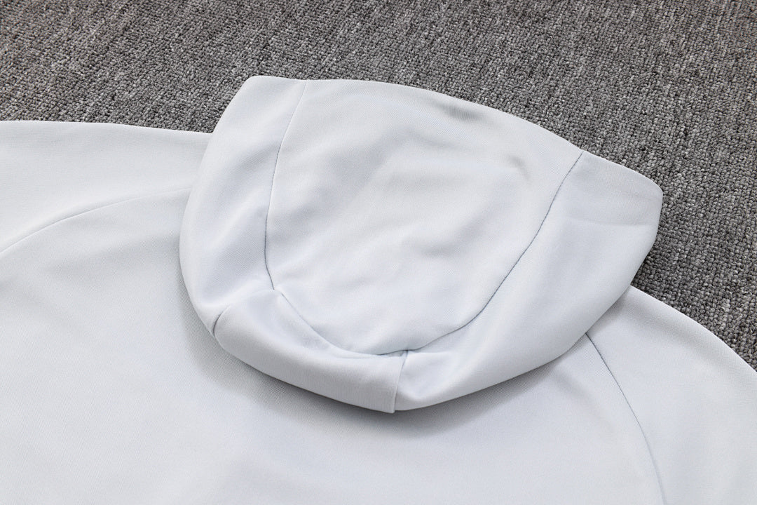 Veste à Capuche Zippée Kaki et Gris Clair 2023/24