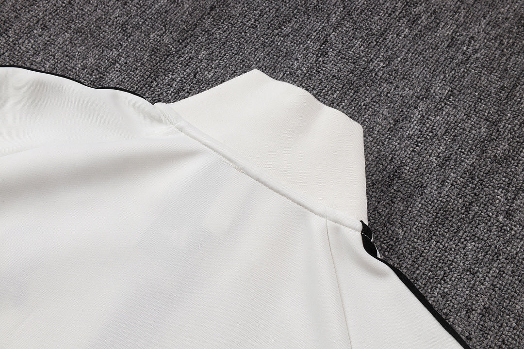 Veste à Capuche Zippée Noir et Blanc