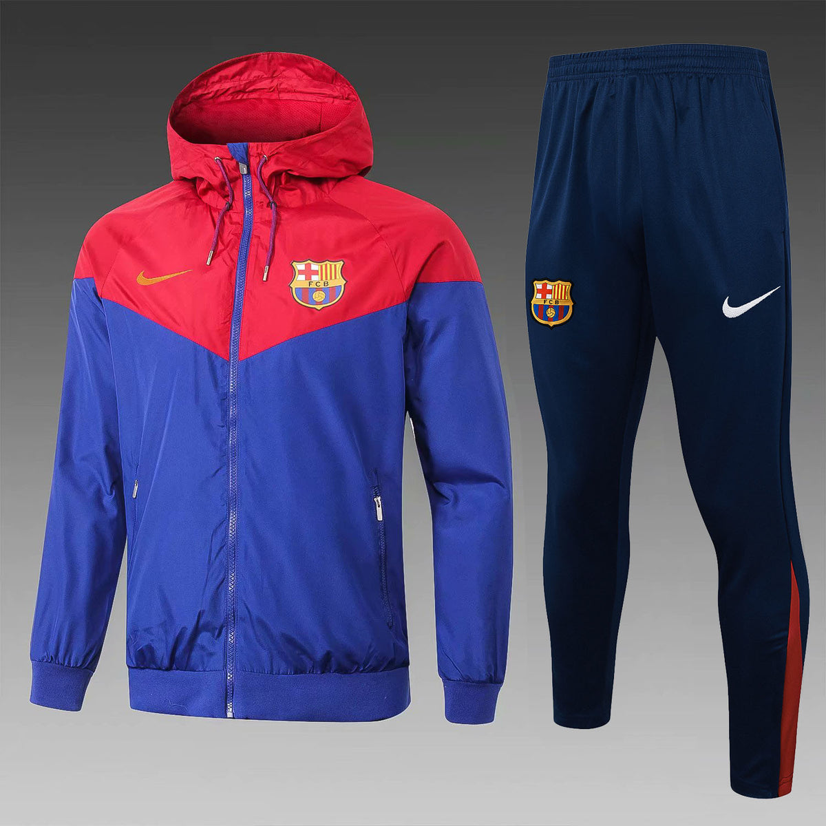 Veste Coupe-Vent Barcelone - Bleu Royal et Rouge