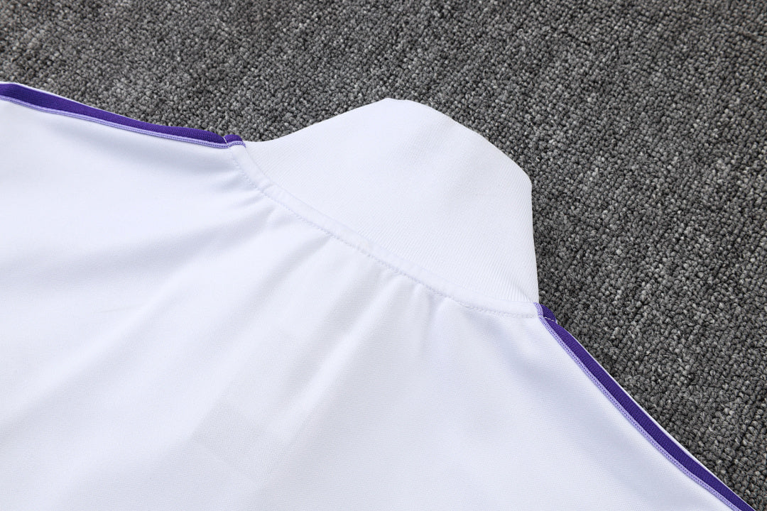Veste de survêtement rétro zip complet Real Madrid blanc 2025/26