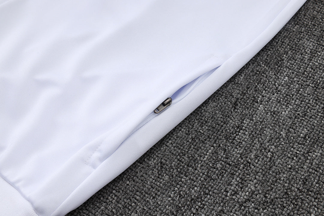 Veste de survêtement rétro zip complet Real Madrid blanc 2025/26
