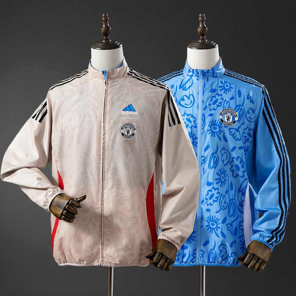 Veste Réversible Coupe-Vent Jacket Beige et Bleu