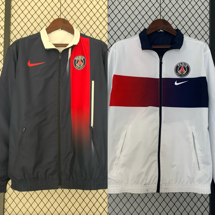 Veste coupe-vent Réversible PSG/Paris blanc/bleu 2023/24