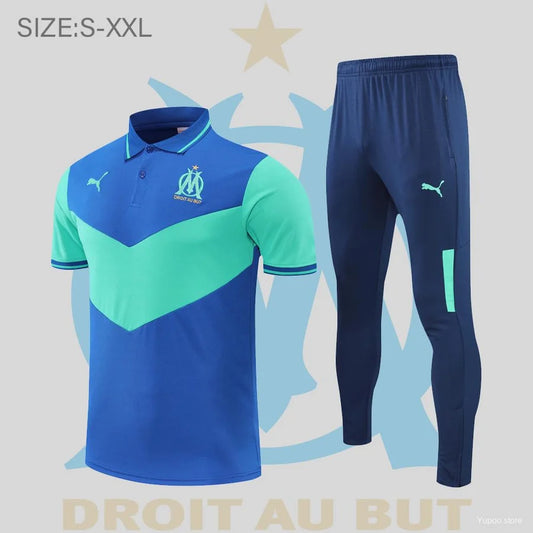 Survêtement Polo OM/Marseille bleu/turquoise 2022/23