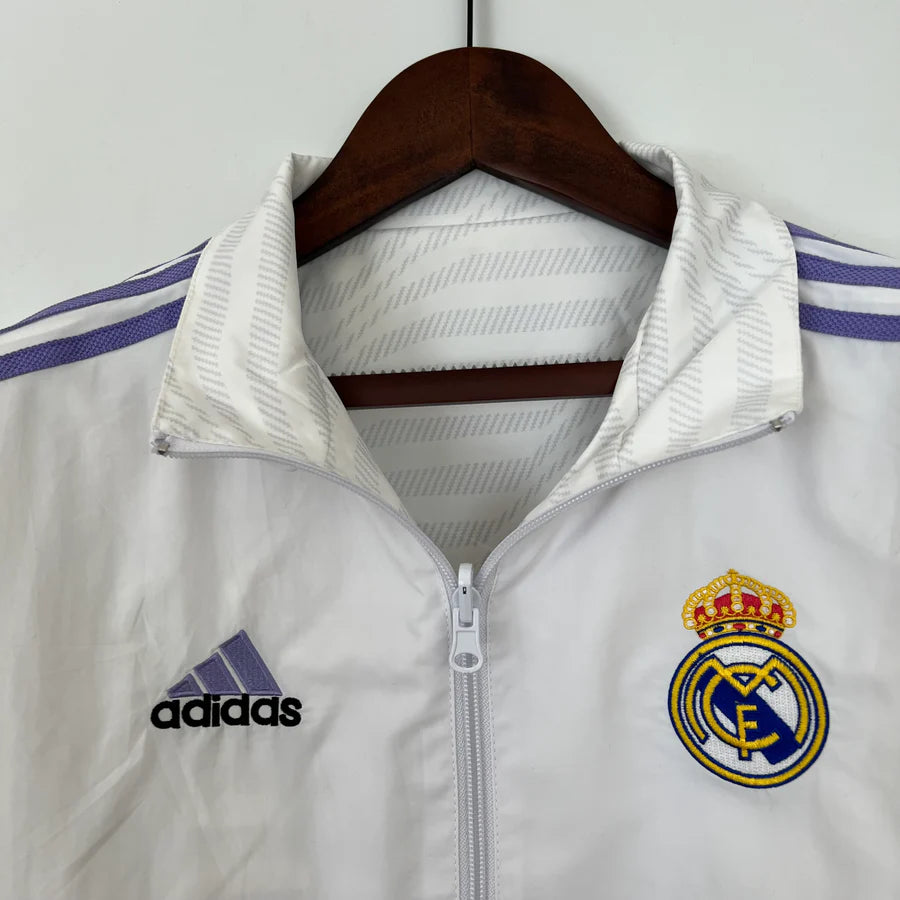 Veste coupe-vent Real Madrid réversible blanche 2023/24