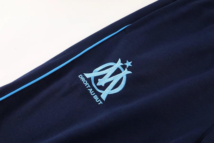 Survêtement OM ensemble football capuche jogging Marseille bleu marine 2024/25