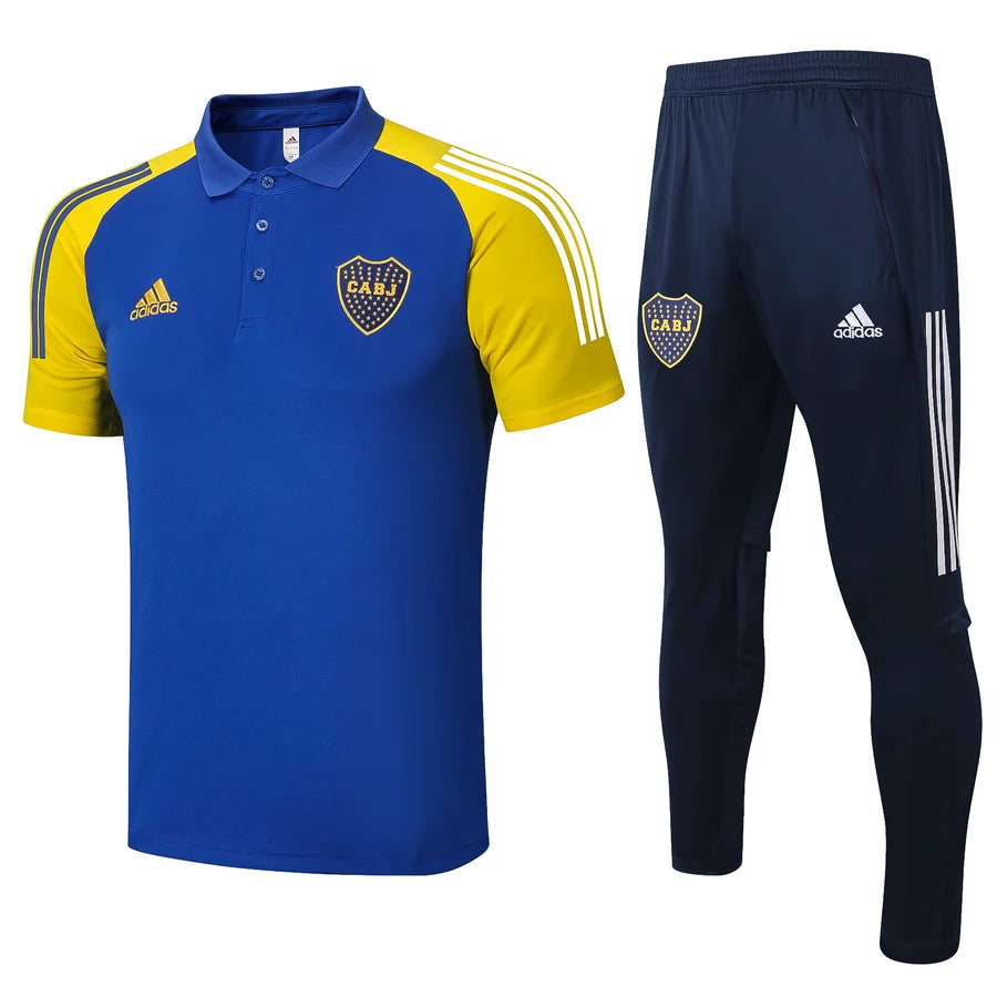 Survêtement Polo Boca Junior bleu/jaune 2022