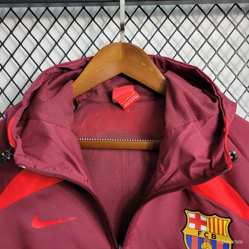 Veste coupe-vent FC Barcelone/Barcelona rouge 2023/24