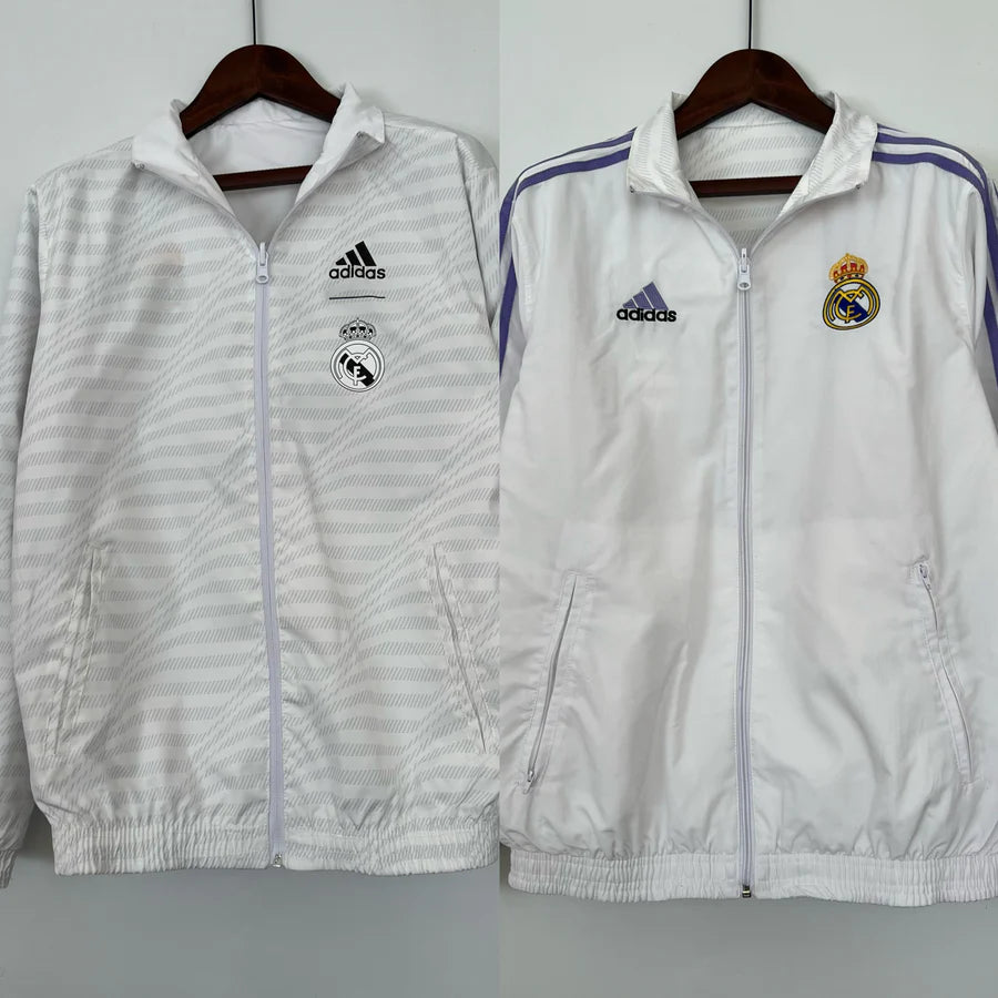 Veste coupe-vent Real Madrid réversible blanche 2023/24