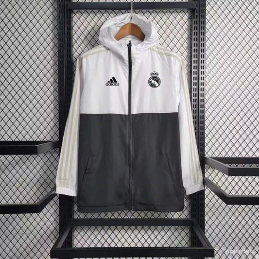 Veste coupe-vent Real Madrid blanc/noir 2023/24