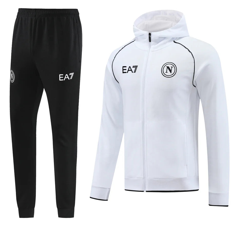 Survêtement ensemble football Napoli Naples jogging capuche blanc 2024/25