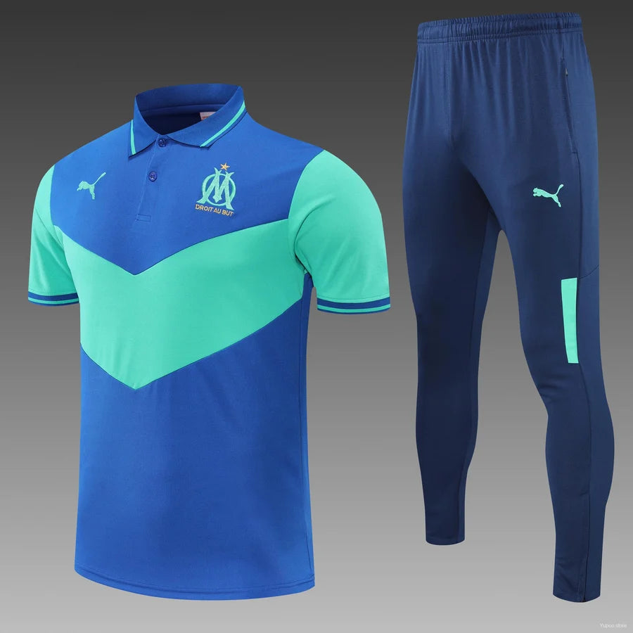 Survêtement Polo OM/Marseille bleu/turquoise 2022/23