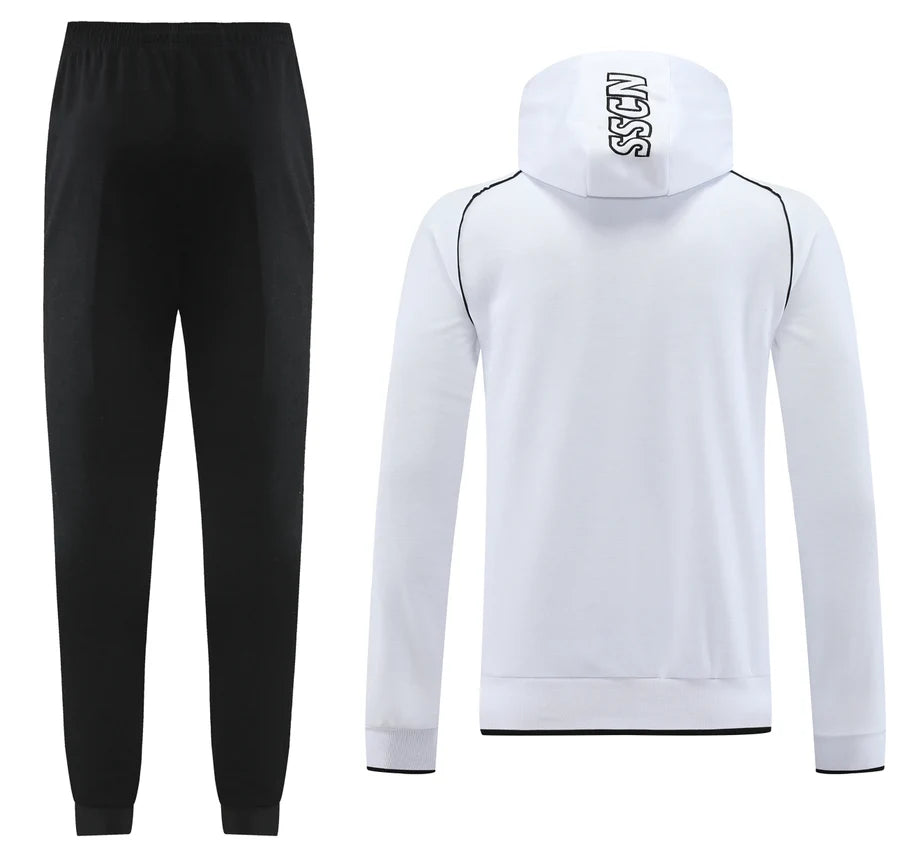 Survêtement ensemble football Napoli Naples jogging capuche blanc 2024/25