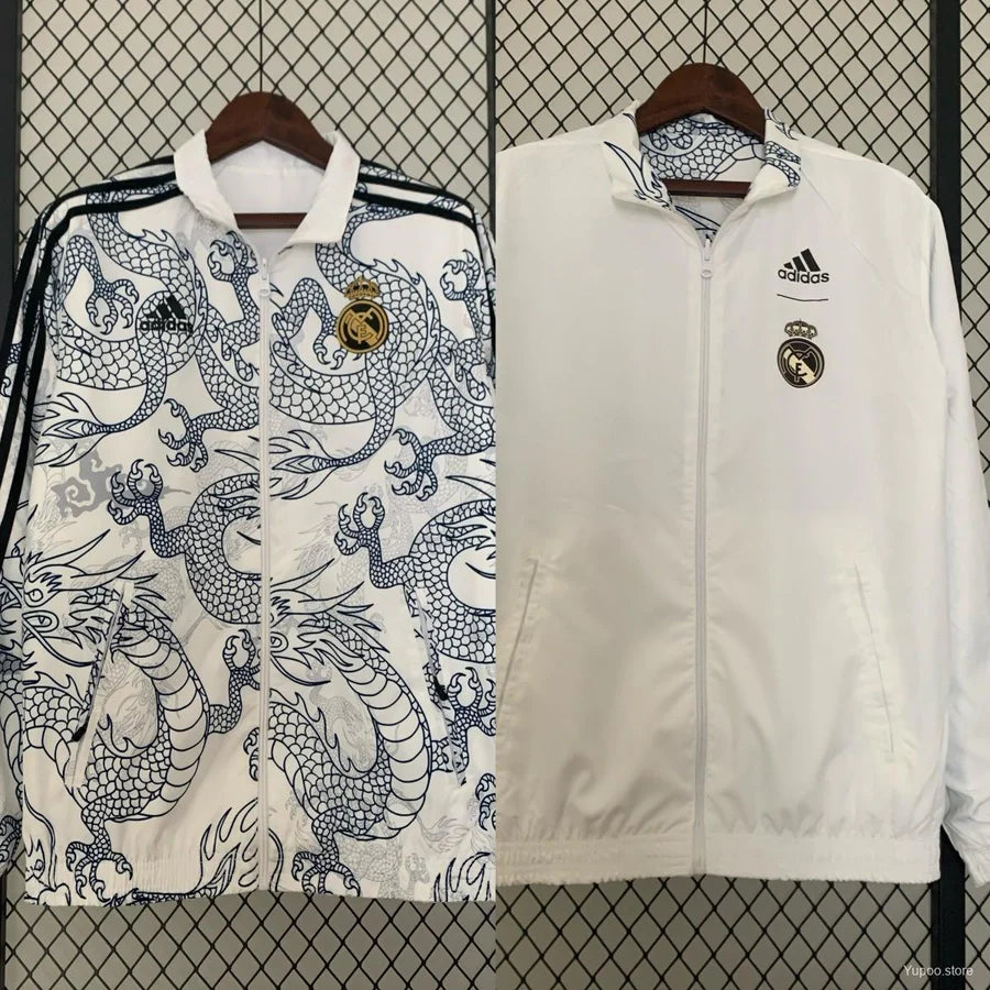 Veste coupe-vent jacket Real Madrid Dragon blanc 2024/25