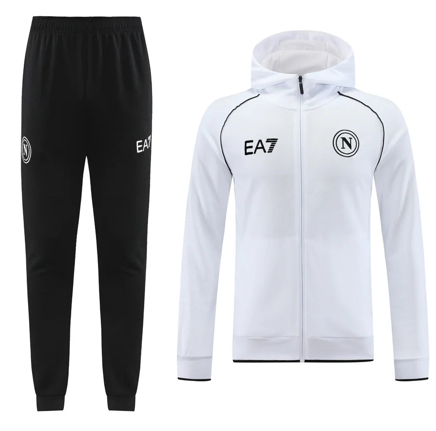 Survêtement ensemble football Napoli Naples jogging capuche blanc 2024/25