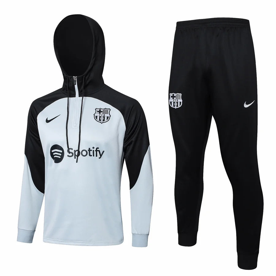 Survêtement capuche FC Barcelone Barcelona noir/blanc 2023/24