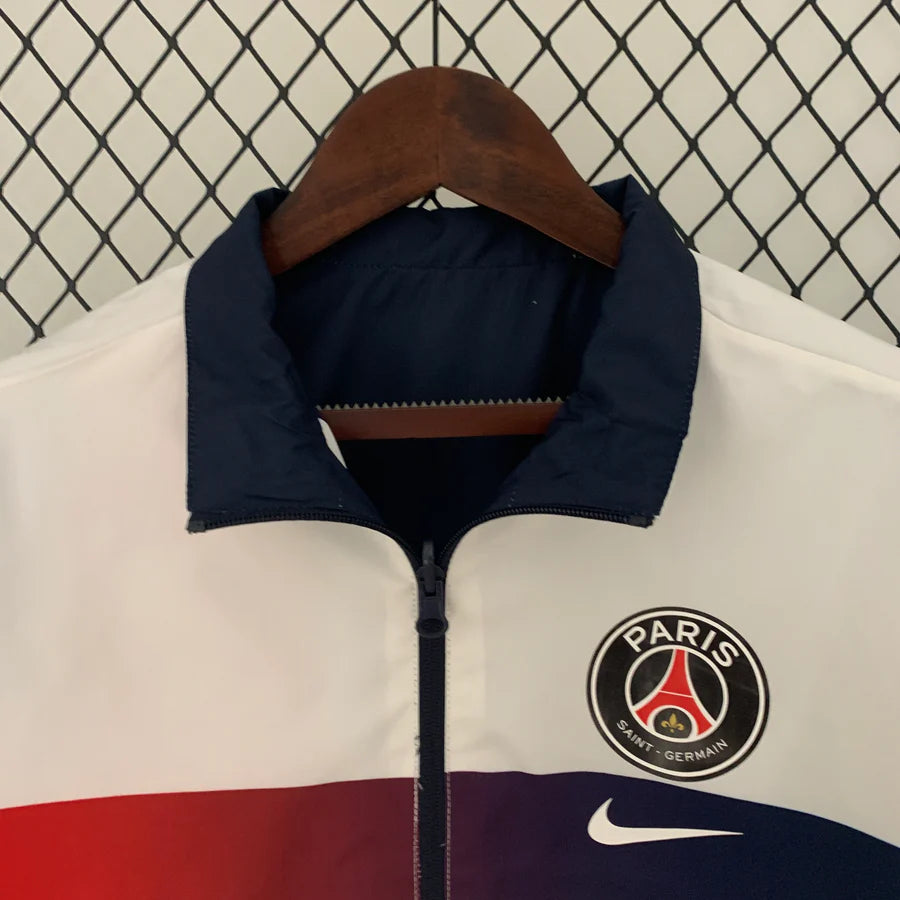 Veste coupe-vent Réversible PSG/Paris blanc/bleu 2023/24