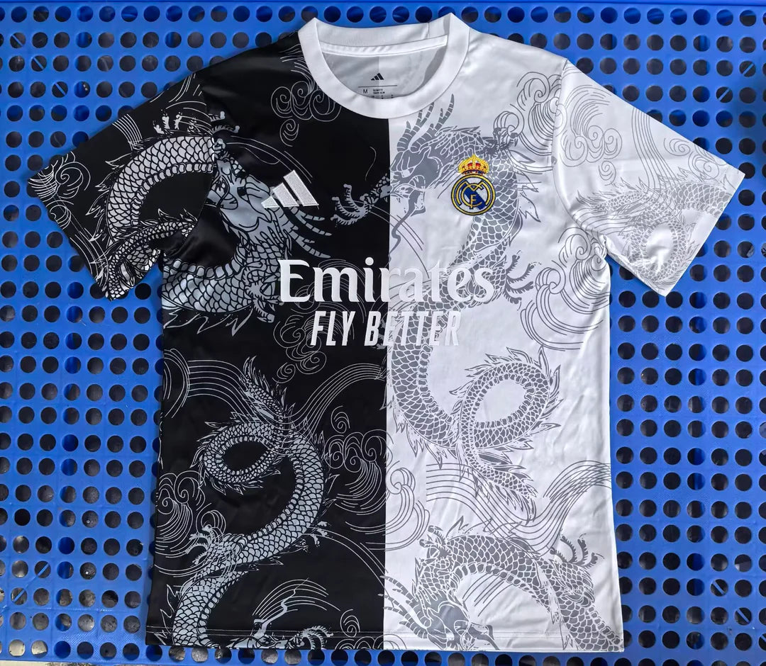 Maillot football Real Madrid Spécial Dragon noir et blanc 2025/26