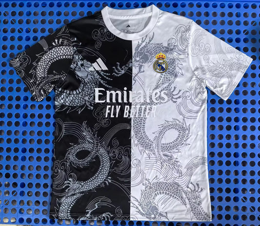 Maillot football Real Madrid Spécial Dragon noir et blanc 2025/26