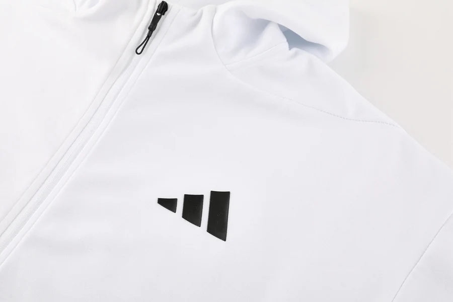 Survêtement jogging Adidas ensemble capuche blanc white