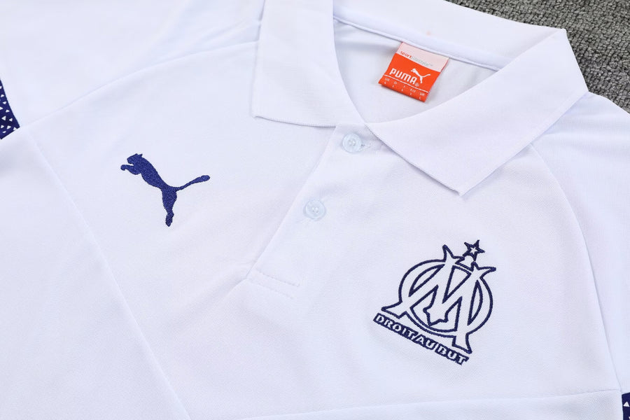 Survêtement Polo OM/Marseille blanc/bleu 2023/24