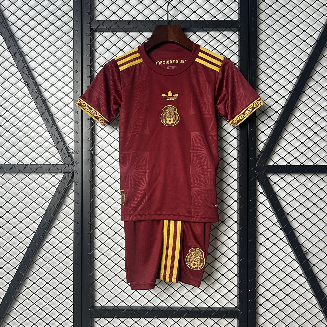 Kit ensemble football Mexique/Mexico rouge adulte/enfant 2025/26