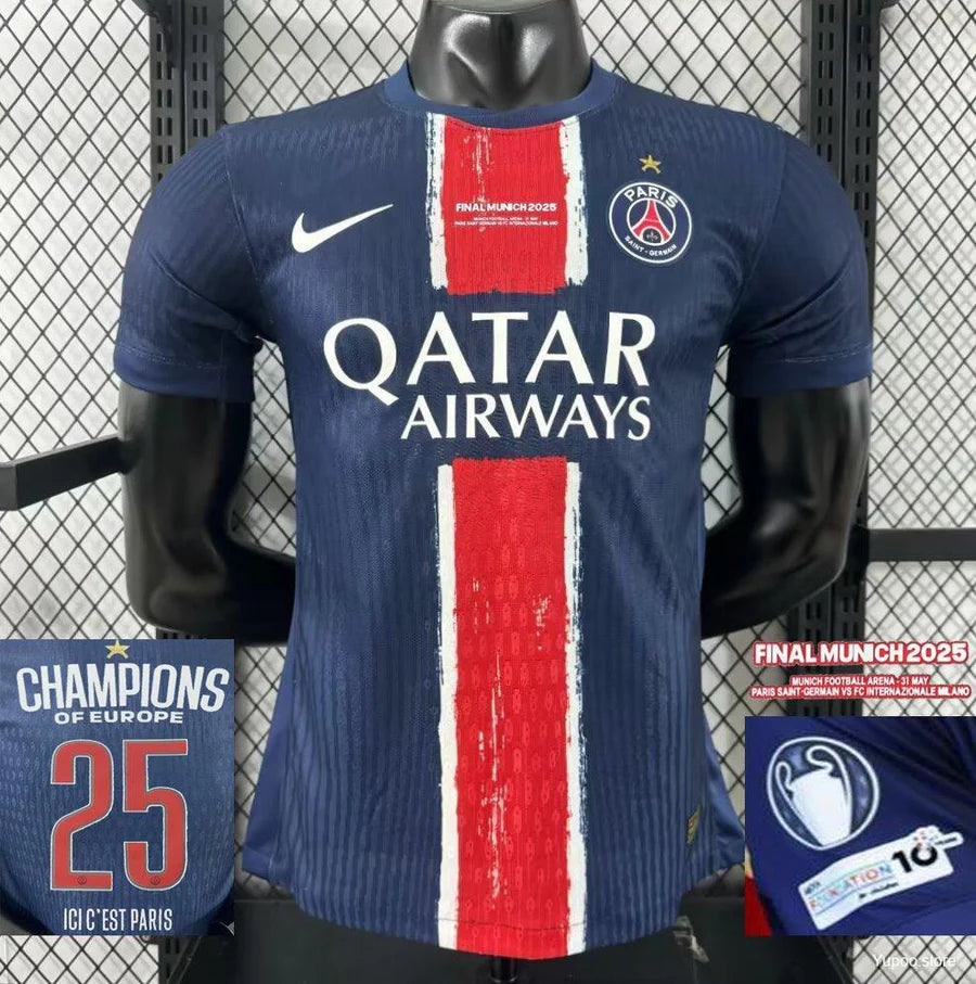 Maillot PSG Officiel avec Étoile – Édition Collector Spéciale Ligue des Champions Player Version 2024/25