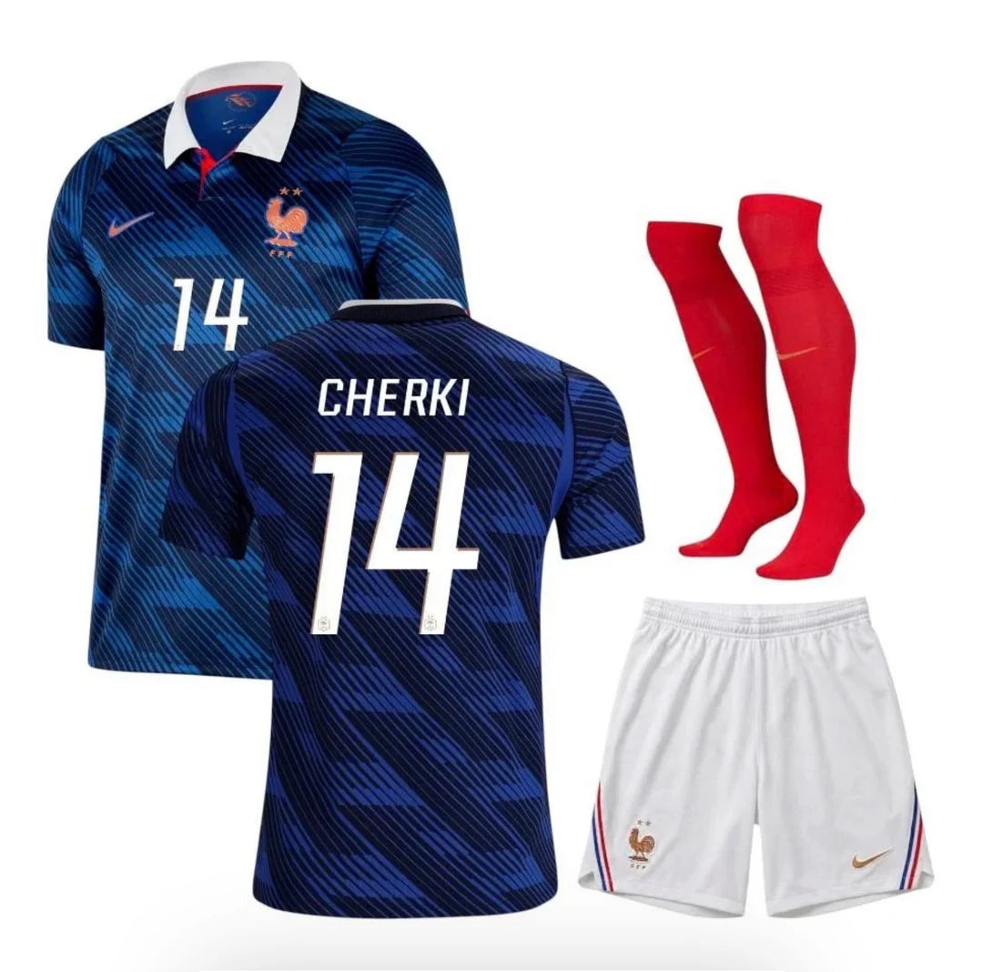 Kit ensemble football France domicile adulte/enfant 2026/27 CHERKI #14